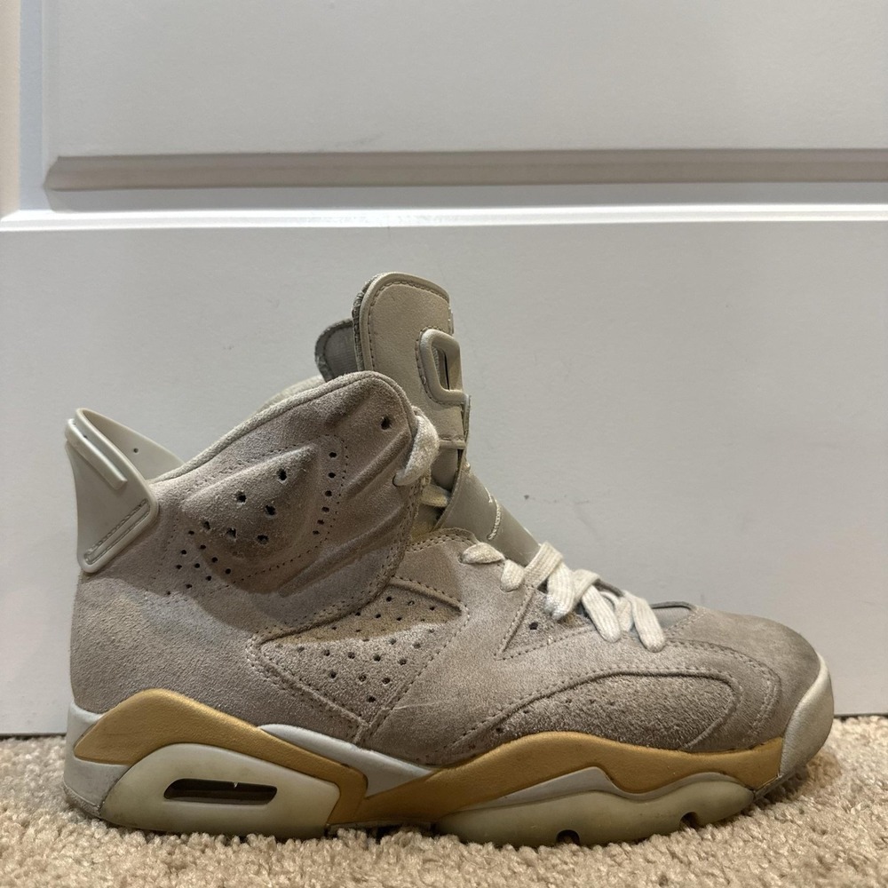 Jordan Air Jordan 6 Shoes Womens Size 7 Gray Suede High Top Sneakers DQ4914-074
